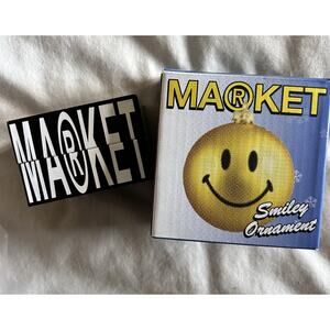 New Market Smiley Face Have A Nice Holiday Ornament + Bonus Market Ring